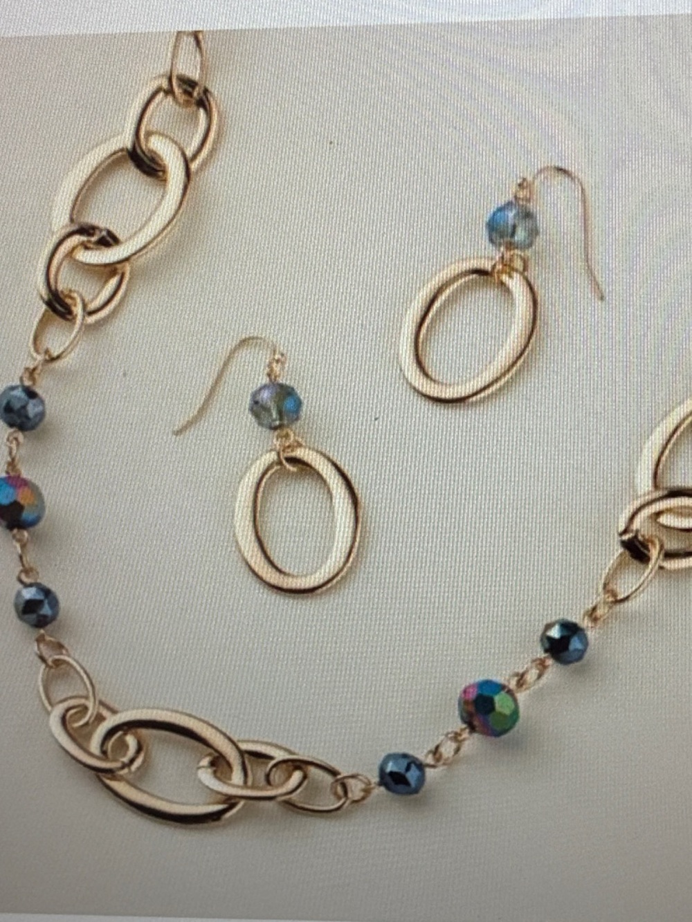 Aurora chain link necklace and earring set